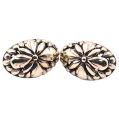 John Hardy 18 Karat Yellow Gold and Sterling Silver Earrings John Hardy 18 Karat Yellow Gold and Sterling Silver Earrings