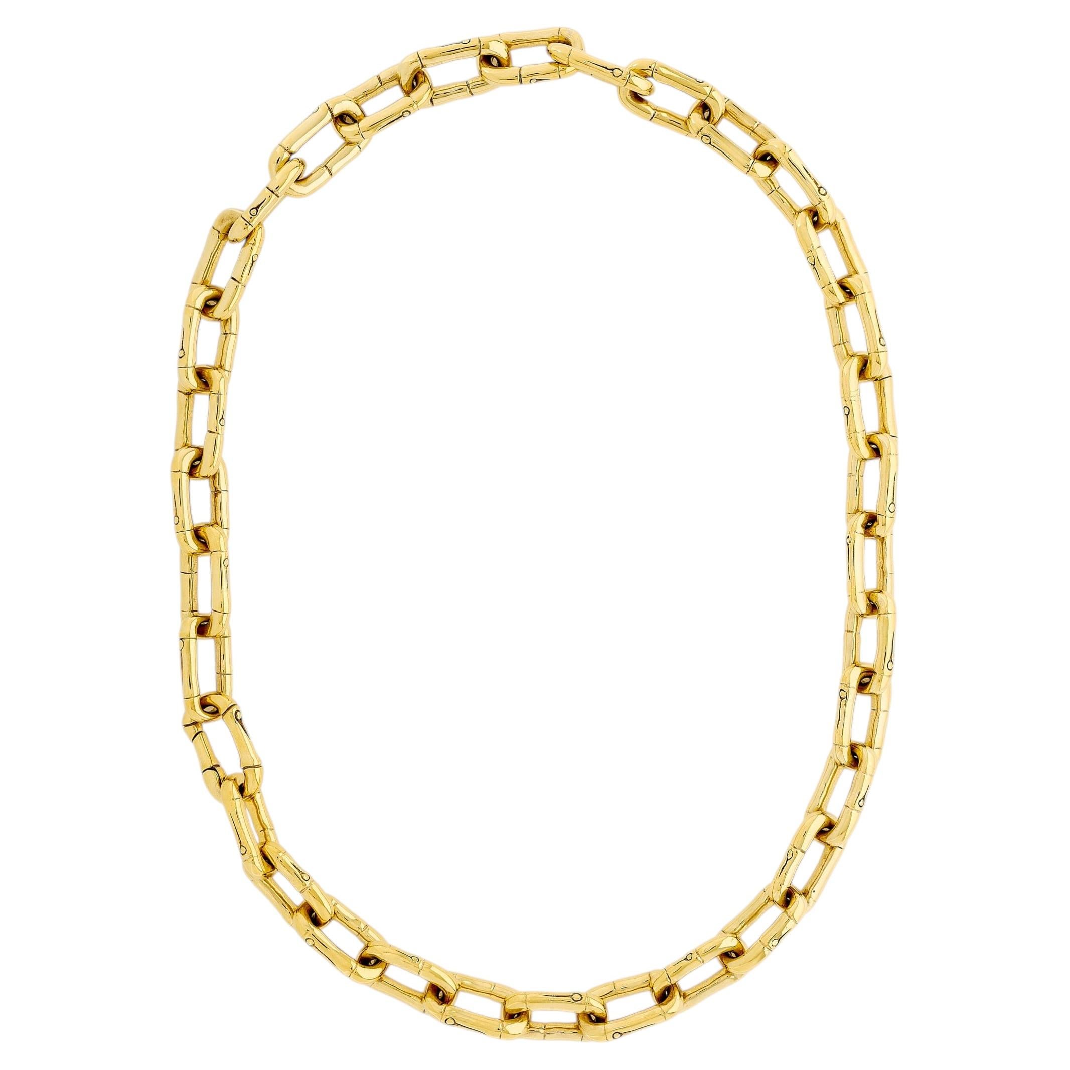 Collar de John Hardy con cadena de eslabones de bambú en oro amarillo de 18 quilates en venta