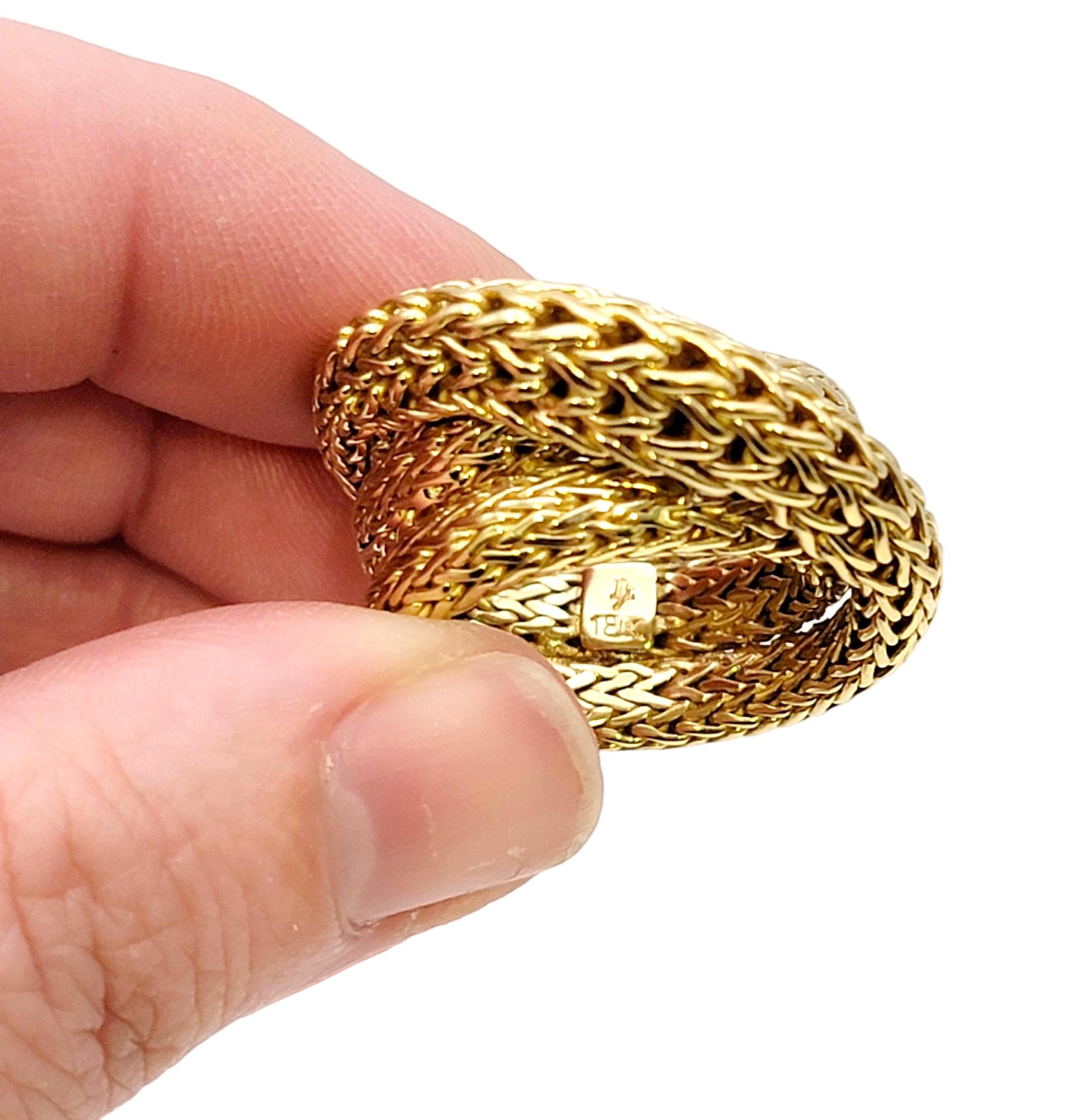 John Hardy 18 Karat Yellow Gold Chunky Twisted Woven Cocktail Ring For Sale 7