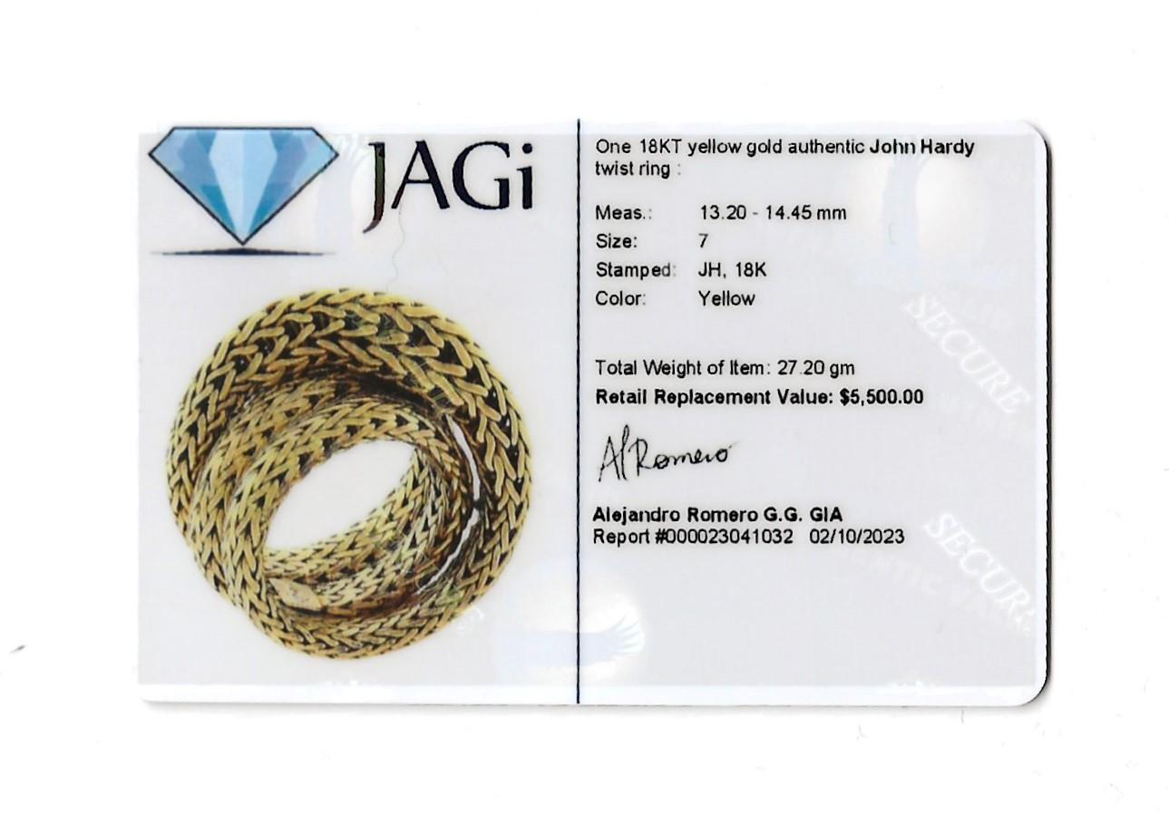 John Hardy 18 Karat Yellow Gold Chunky Twisted Woven Cocktail Ring For Sale 13