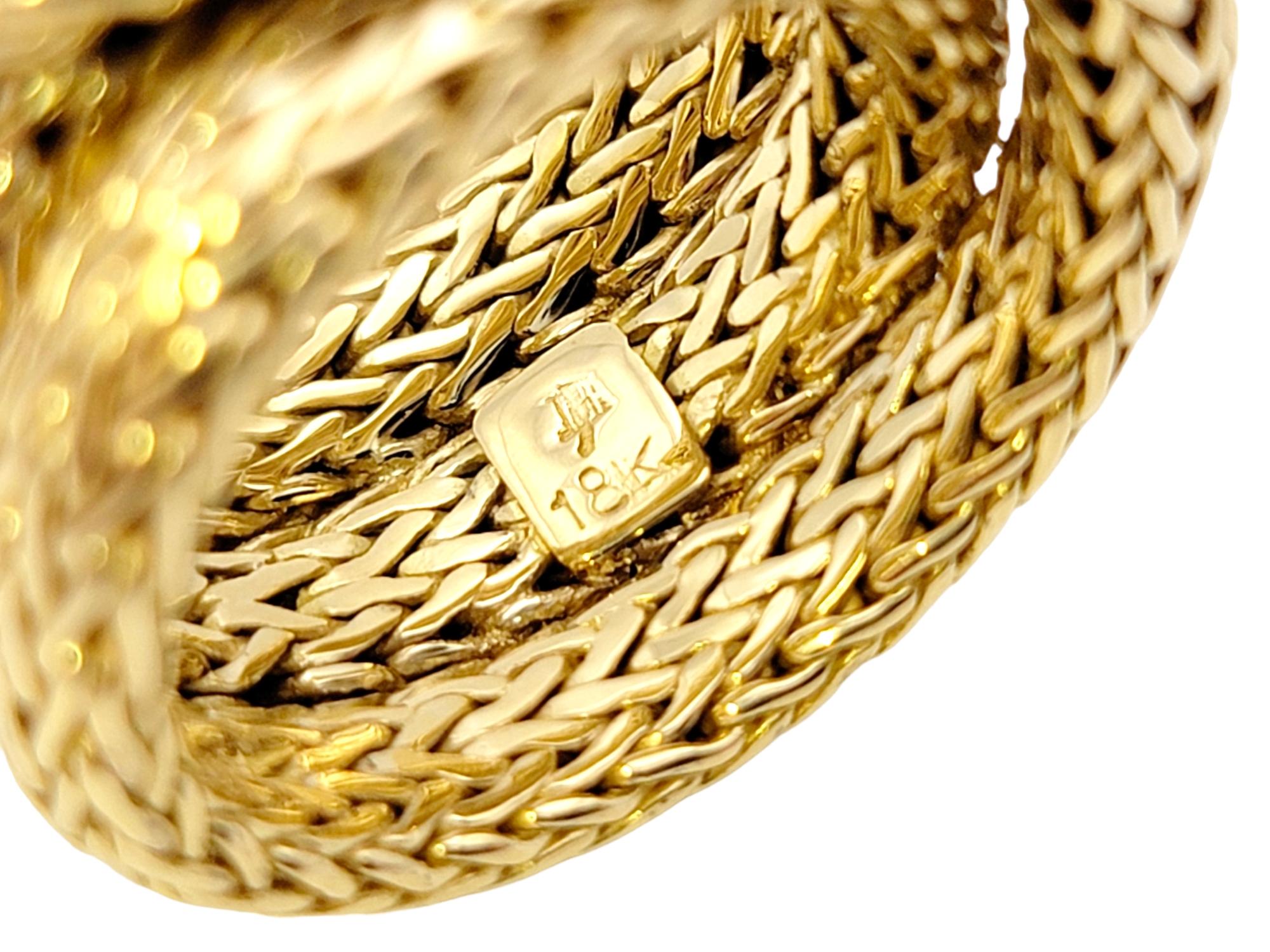John Hardy 18 Karat Yellow Gold Chunky Twisted Woven Cocktail Ring For Sale 3