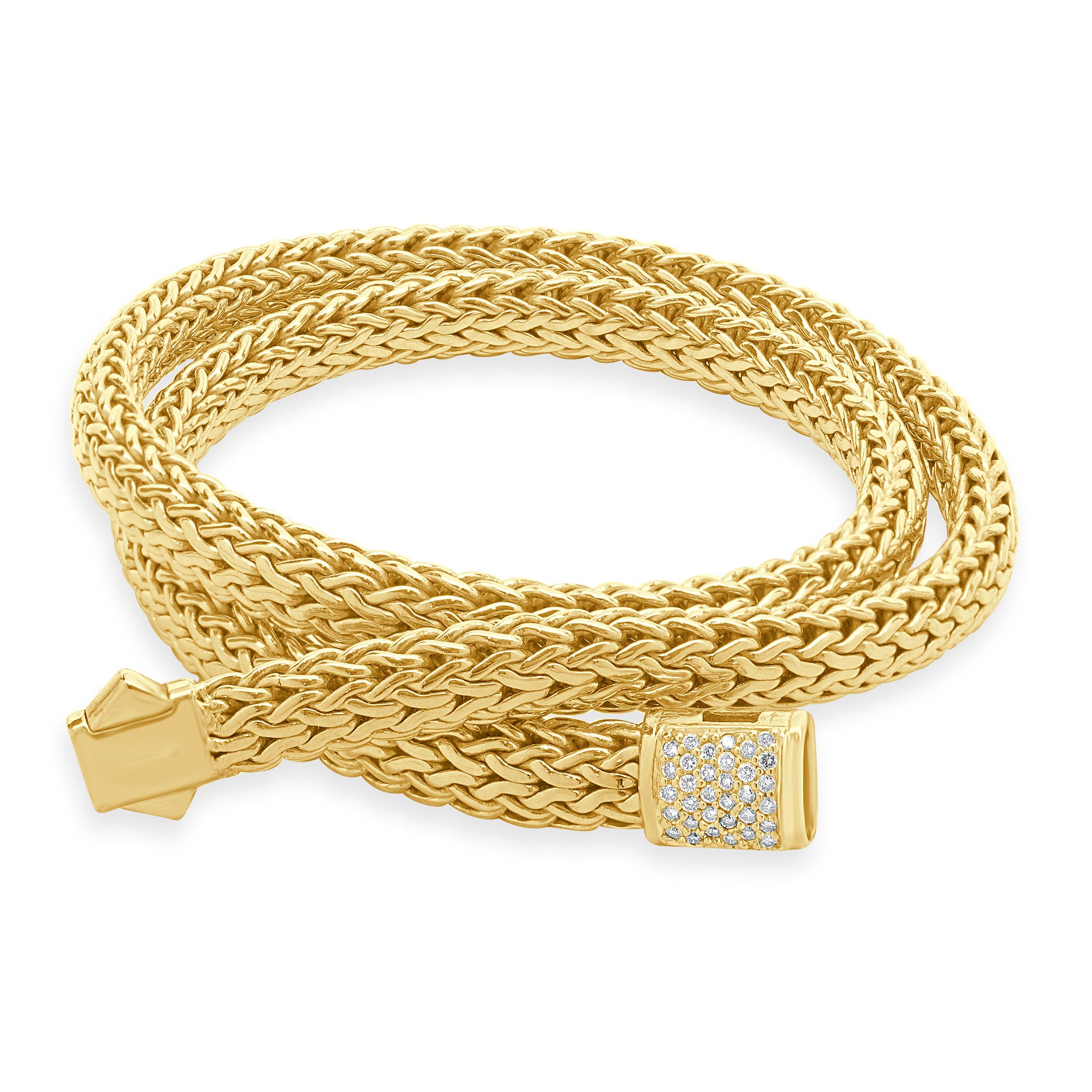 John Hardy 18 Karat Yellow Gold Diamond Classic Chain Necklace In Excellent Condition In Scottsdale, AZ