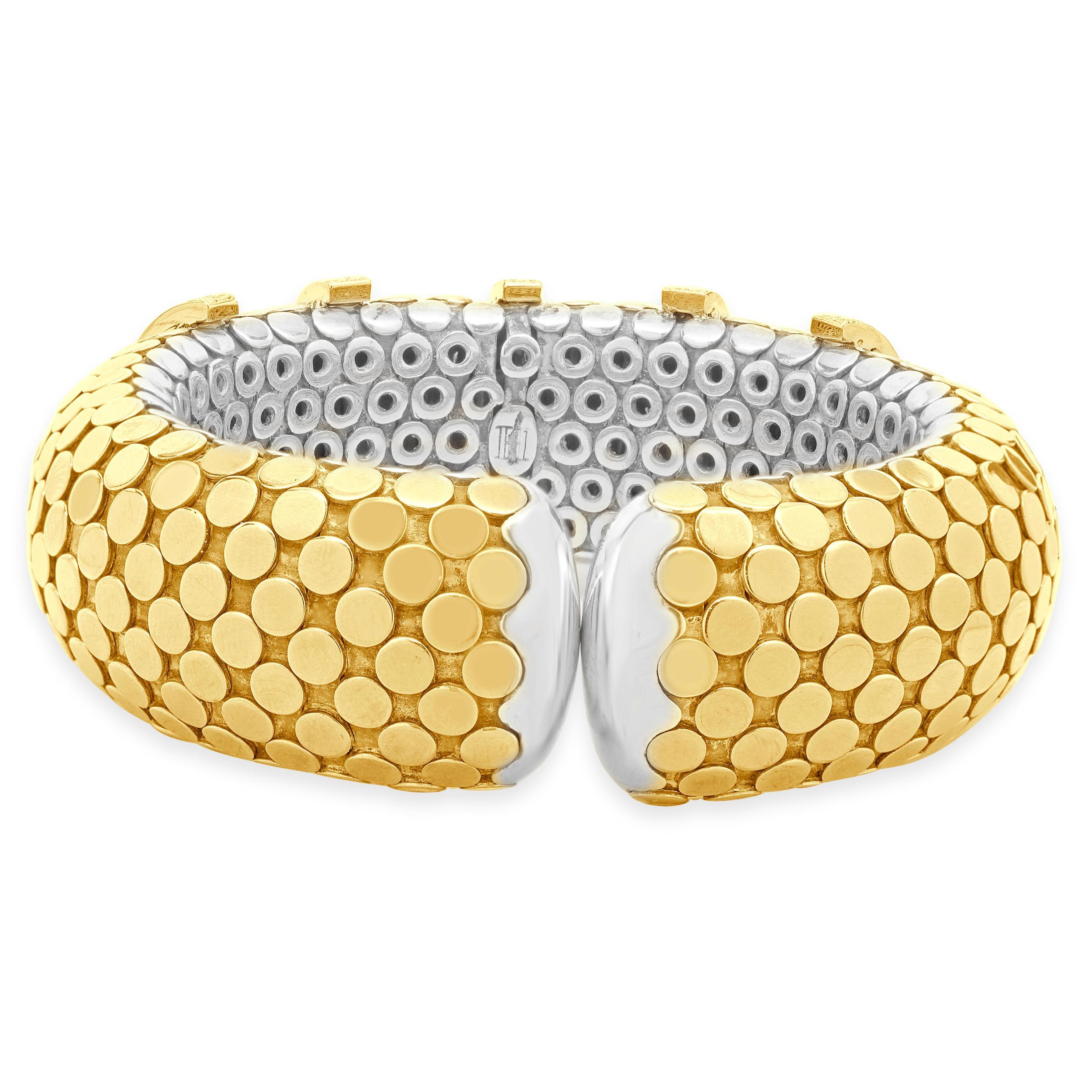 Round Cut John Hardy 18k YG & Sterling Silver Dot Collection with Diamond Stations For Sale