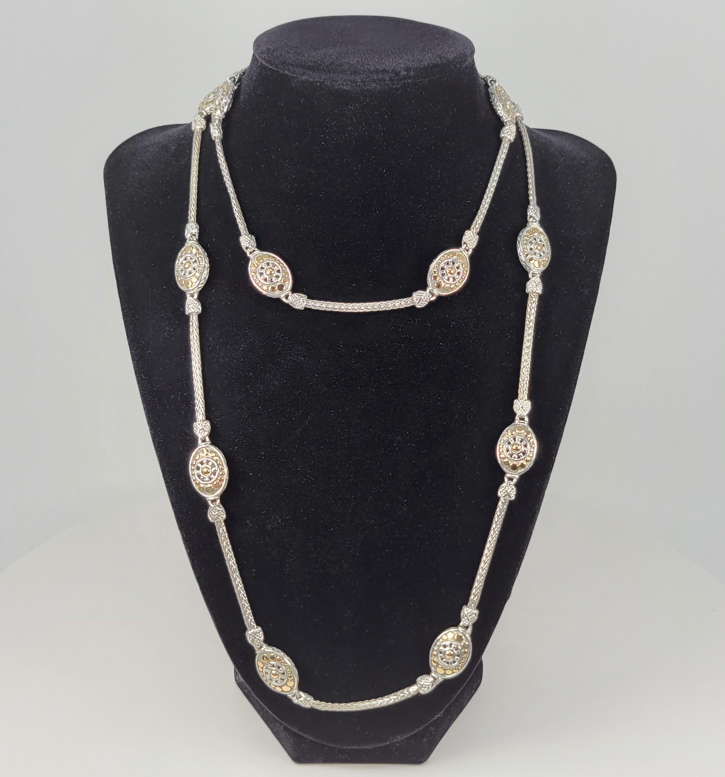 Such a classic!  At 35 inches, this John Hardy staple is one that you can wear long or double it around your neck!  Each station measures approximately 0.62