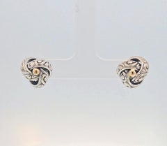 John Hardy 18 Karat Yellow Gold Sterling Silver Knot Earrings