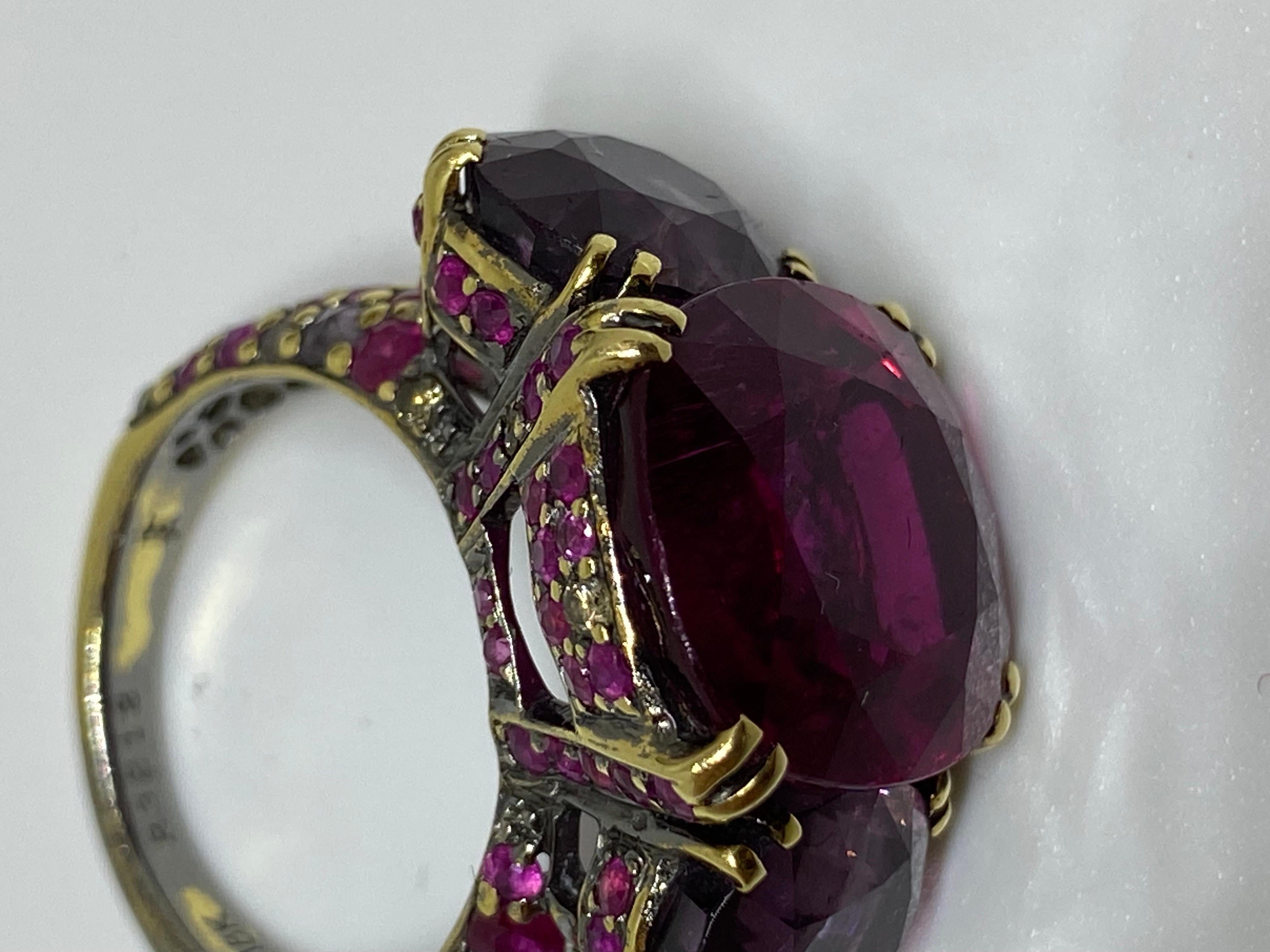 JOHN HARDY 18K Diamond/Sapphire/Tourmaline/Spinel Cinta Cocktail Ring Size: 6.5 For Sale 5