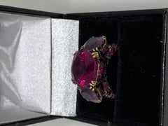 JOHN HARDY 18K Diamond/Sapphire/Tourmaline/Spinel Cinta Cocktail Ring Size: 6.5