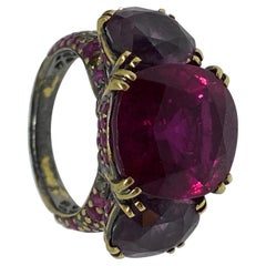 JOHN HARDY 18K Diamond/Sapphire/Tourmaline/Spinel Cinta Cocktail Ring Size: 6.5