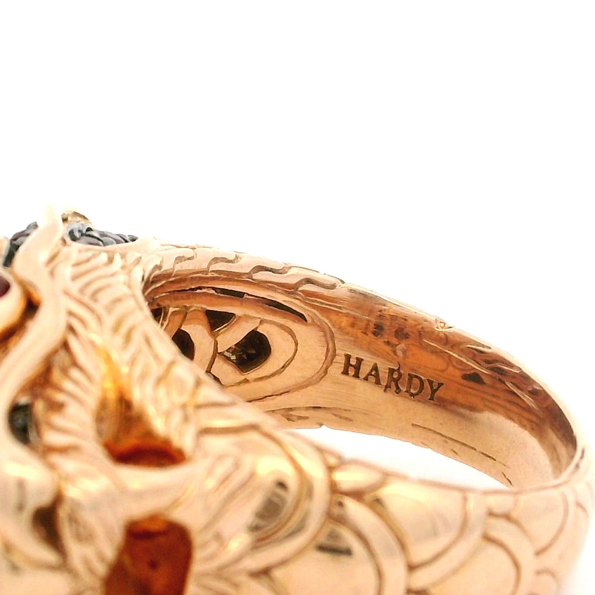 John Hardy 18k Rose Gold Detailed Heavy Dragon Head Ring For Sale 1