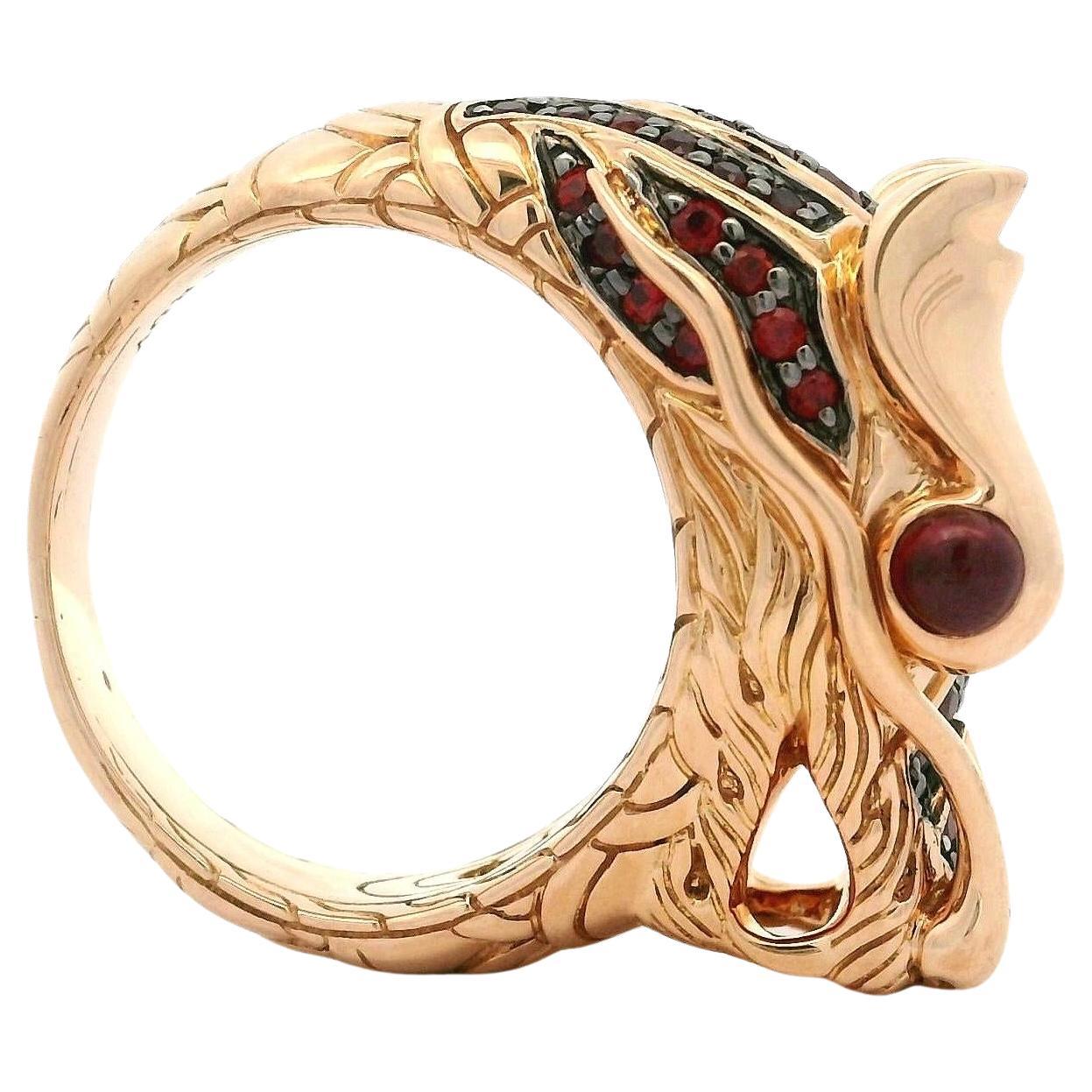 John Hardy 18k Rose Gold Detailed Heavy Dragon Head Ring