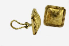 John Hardy 18k Square Basket Weave Clip-On Earrings with Omega Backs