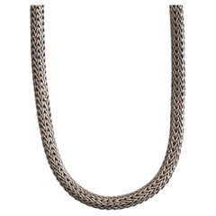 Retro John Hardy 18k & Sterling Silver Necklace Weave Patter