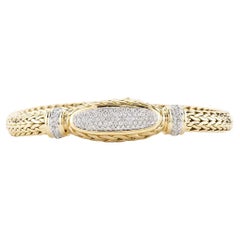 John Hardy 18K Yellow Gold 1.10ct Pave Diamond Classic Chain Collection Bracelet
