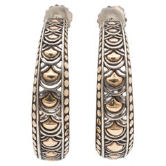 John Hardy Naga-Ohrringe aus 18 Karat Gelbgold und 925 Silber