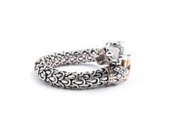 John Hardy 18 Karat Yellow Gold and Sterling Silver Naga Dragon Cuff