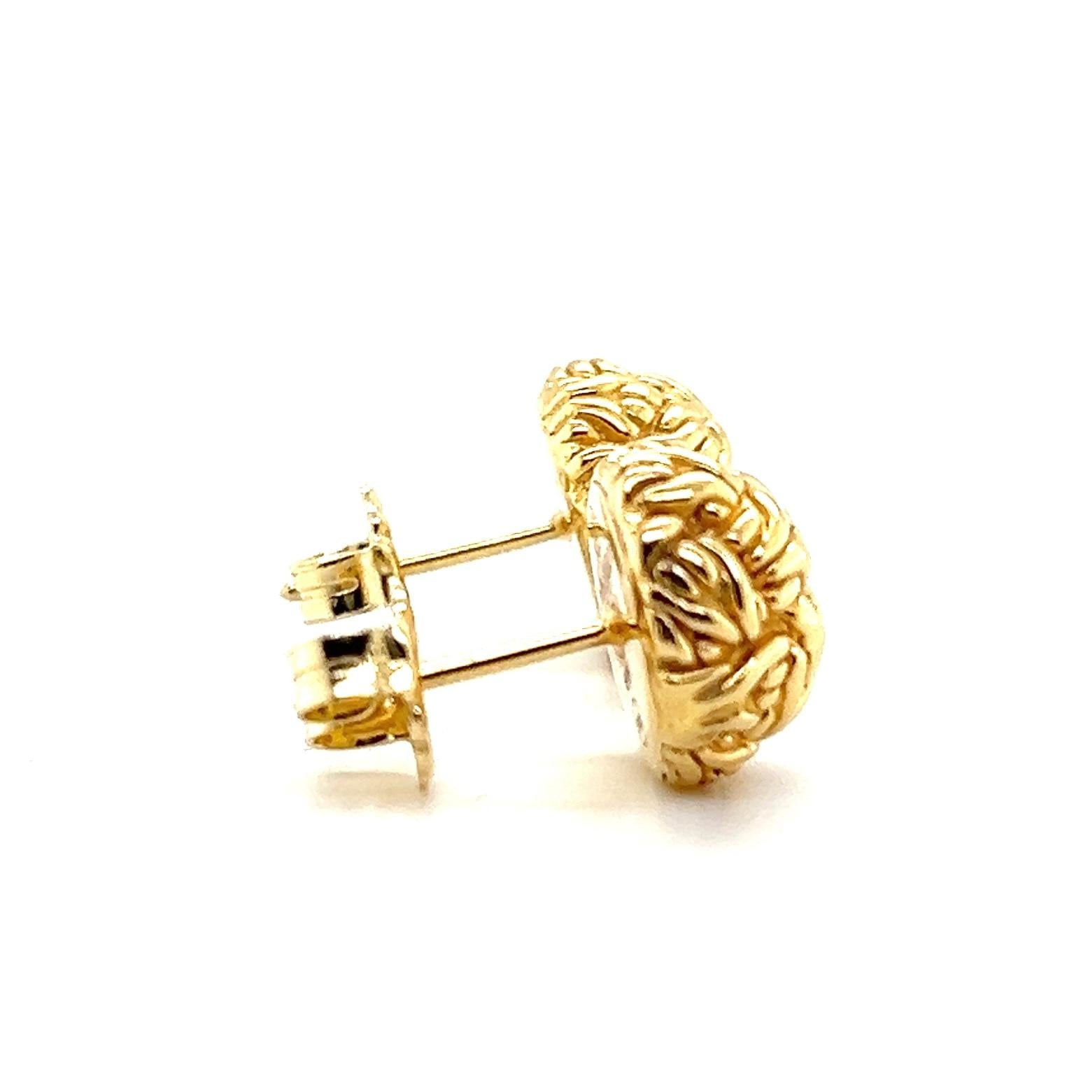 John Hardy Boucles d'oreilles Ball and Ball en or jaune 18 ct. Unisexe en vente