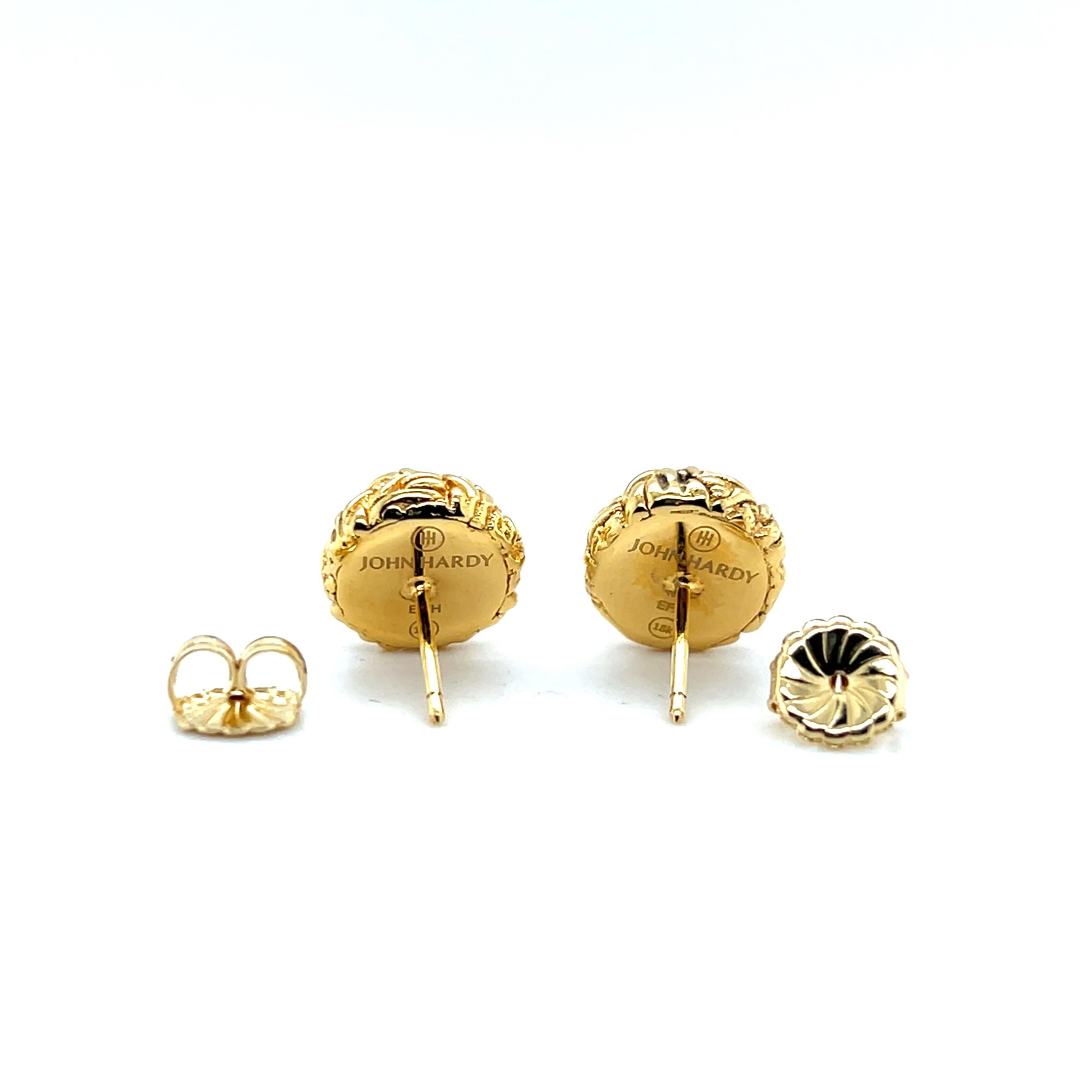 John Hardy Boucles d'oreilles Ball and Ball en or jaune 18 ct. en vente 2