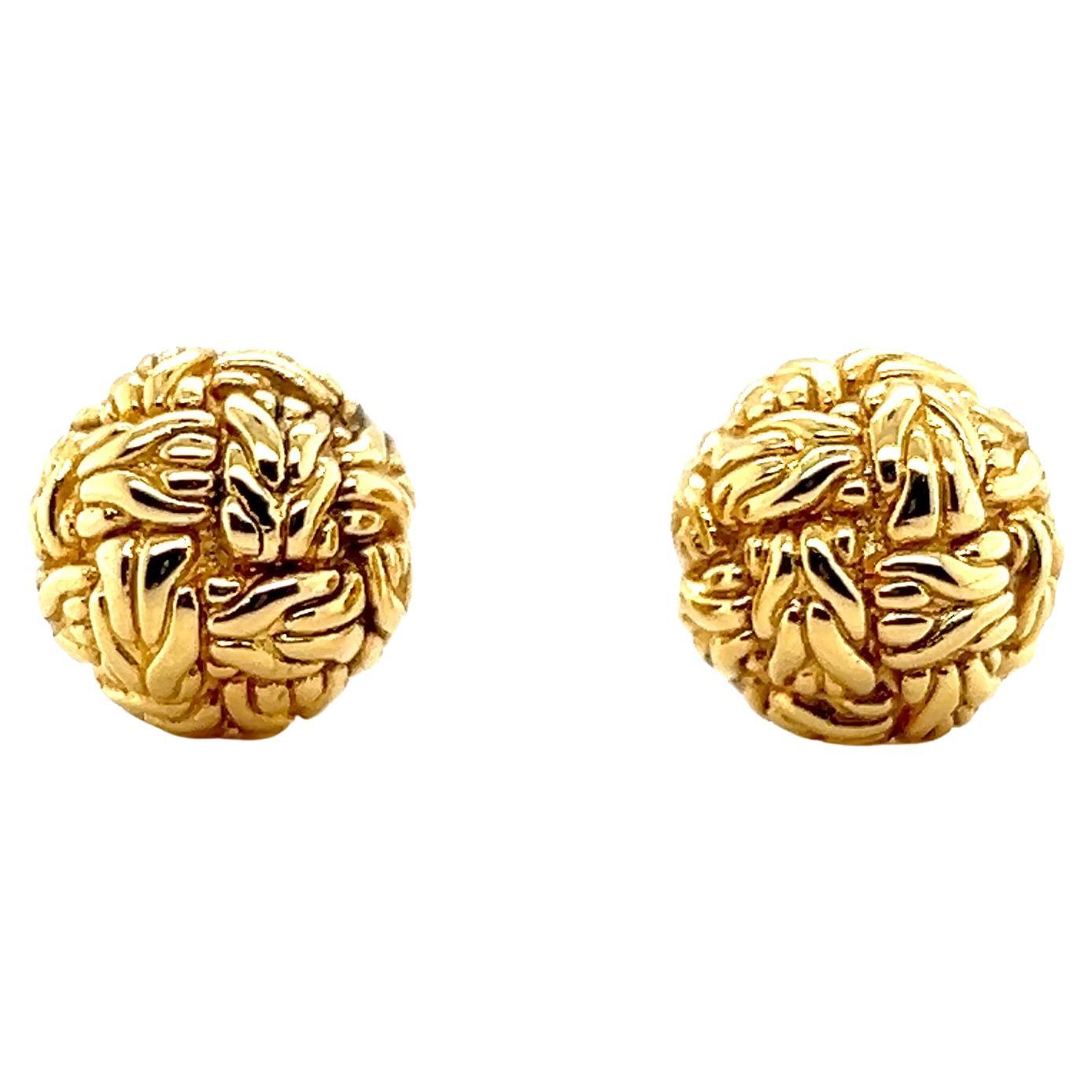 John Hardy - Orecchini con catena classica e nodo a sfera in oro giallo 18 ct.