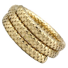 John Hardy 18k Gelbgold gepunktetes Spiral-Armband
