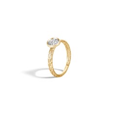 John Hardy 18k Yellow Gold Dot Pave Diamond Ring