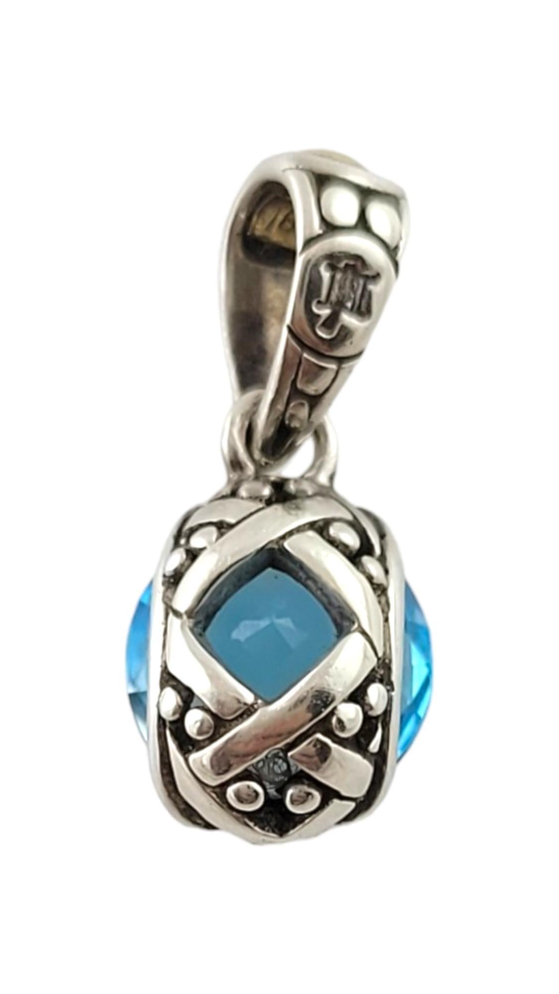 John Hardy 18K Yellow Gold/ Sterling Silver Blue Topaz Pendant #17914 In Good Condition In Washington Depot, CT