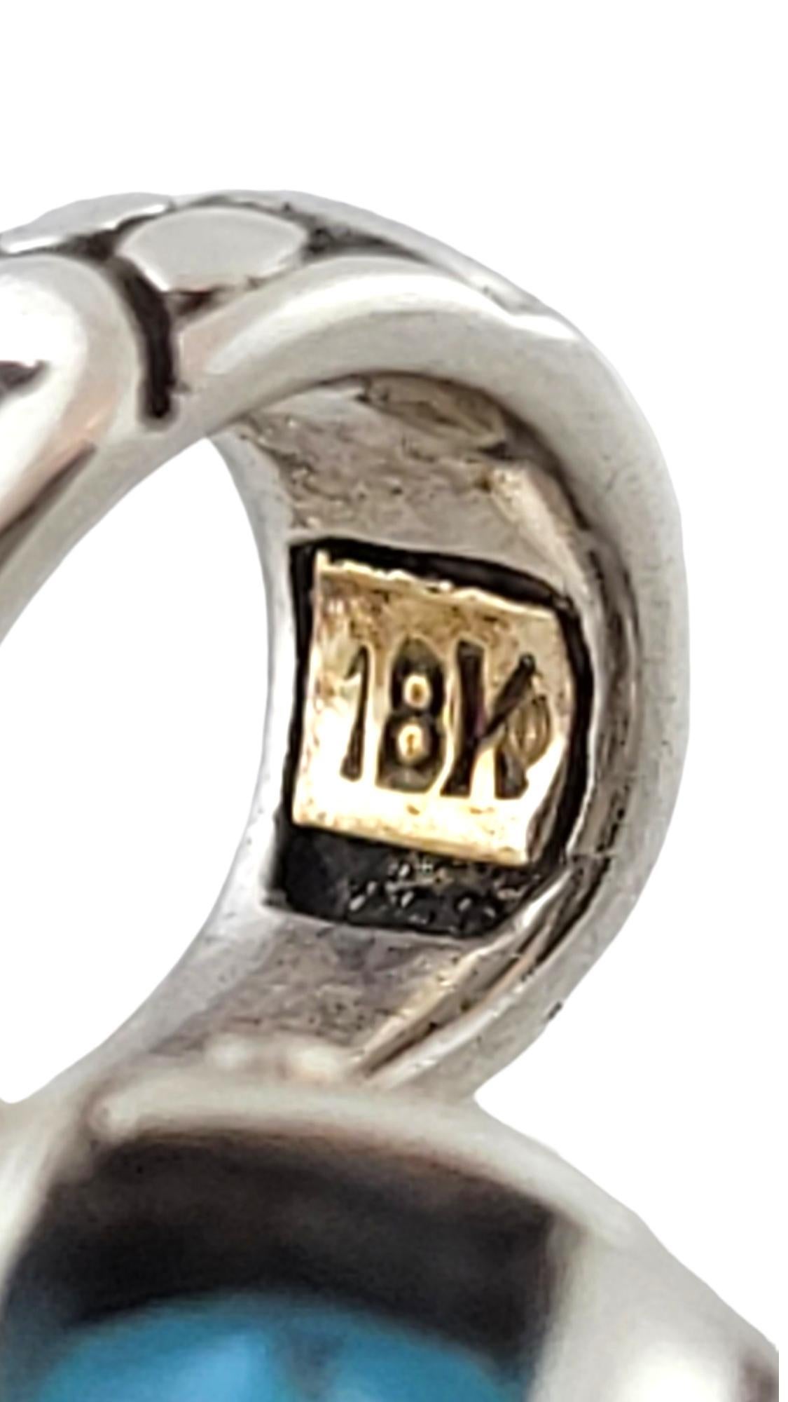 John Hardy 18K Yellow Gold/ Sterling Silver Blue Topaz Pendant #17914 1