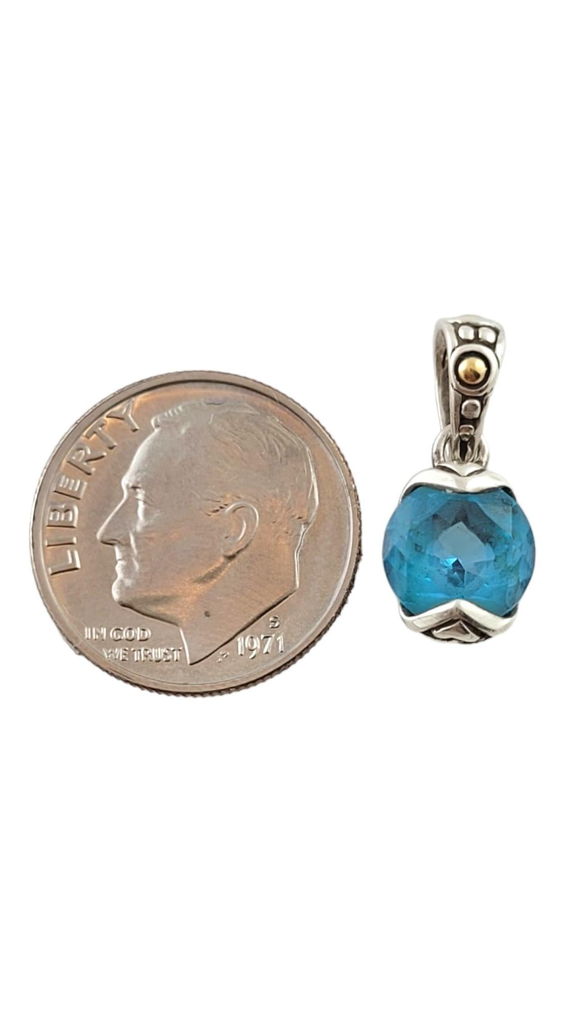 John Hardy 18K Yellow Gold/ Sterling Silver Blue Topaz Pendant #17914 3