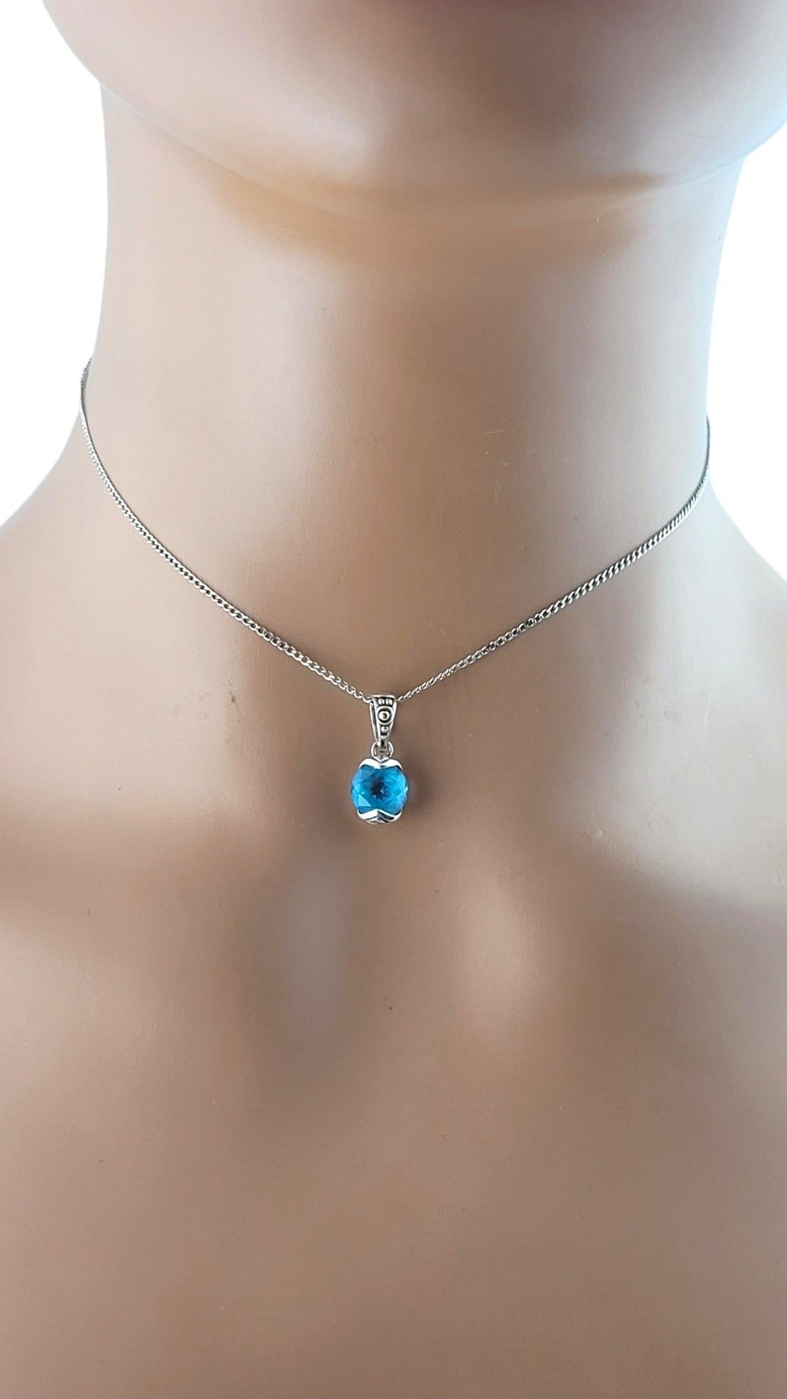 John Hardy 18K Yellow Gold/ Sterling Silver Blue Topaz Pendant #17914 4