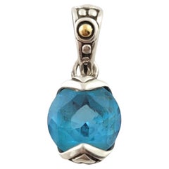 John Hardy 18K Yellow Gold/ Sterling Silver Blue Topaz Pendant #17914