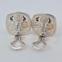 Pendientes John Hardy de oro amarillo de 18 quilates y plata de ley con topacio de iolita, 1990