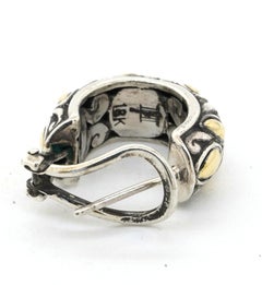 John Hardy 18K YG & 925 Sterling silver Semi-Hoop Curved Earrings