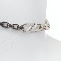 JOHN HARDY 925 silver copper mismatch chain short choker necklace
