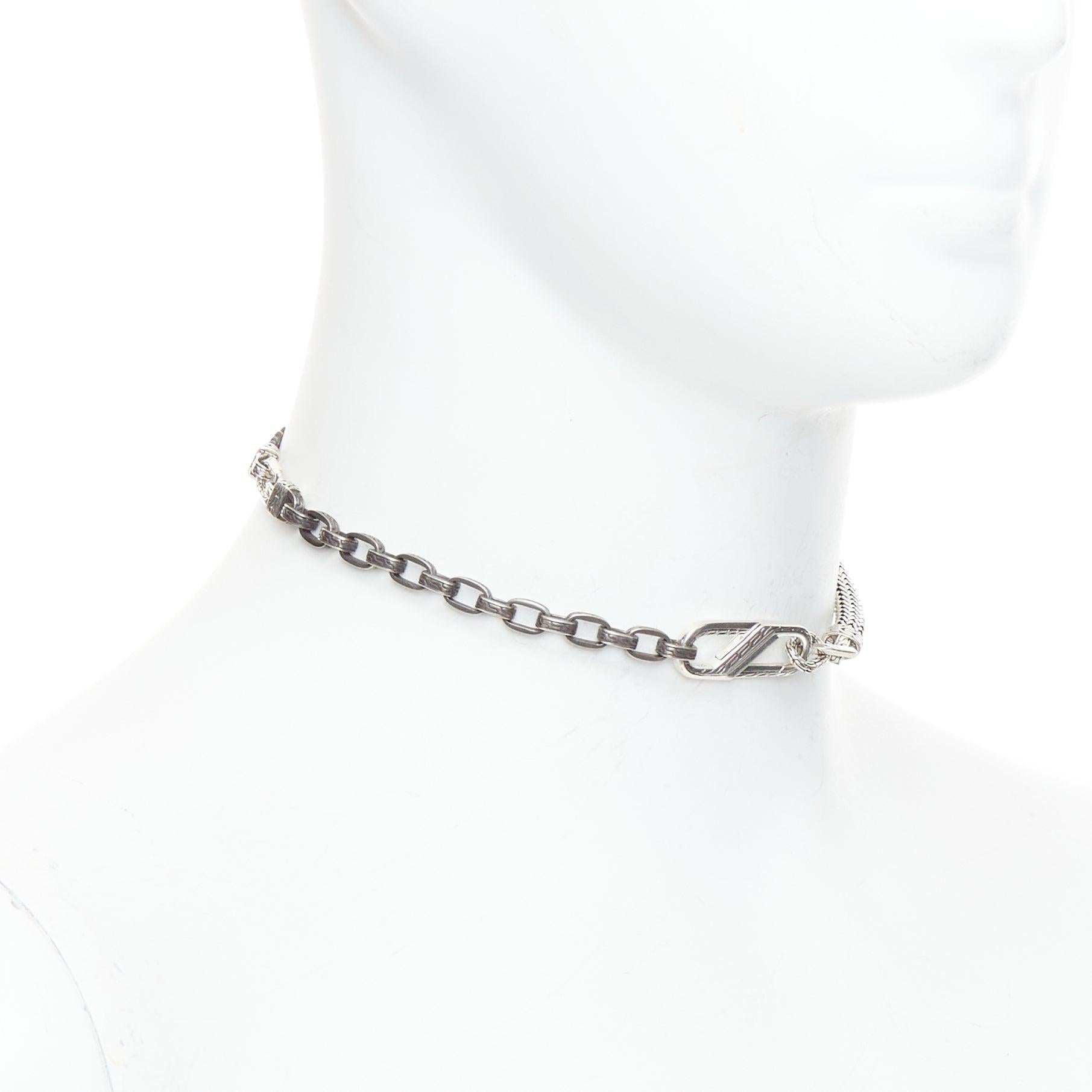 JOHN HARDY Collar corto de gargantilla con cadena de cobre desparejada de plata 925 en Excelente Estado en Hong Kong, NT