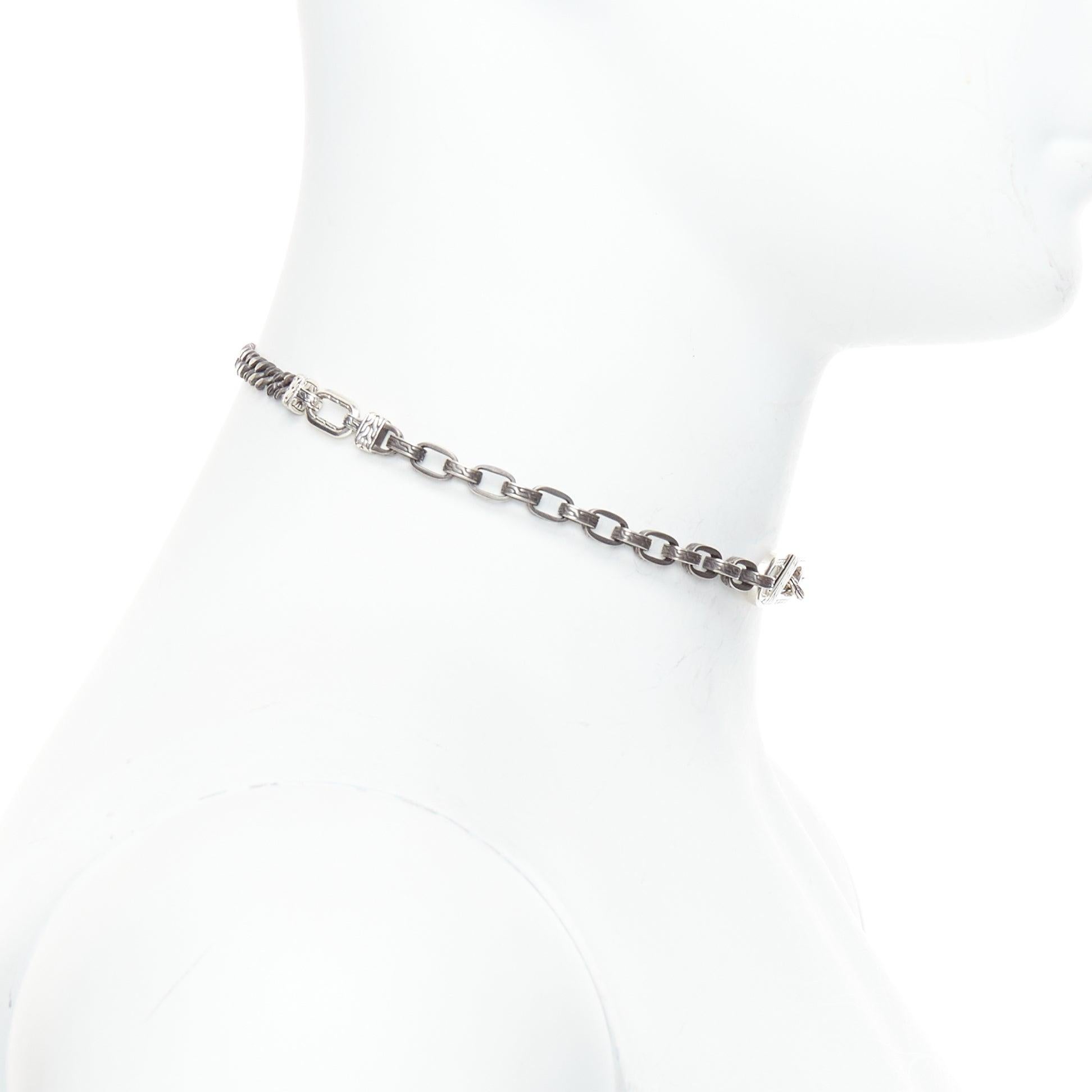 De los hombres JOHN HARDY Collar corto de gargantilla con cadena de cobre desparejada de plata 925