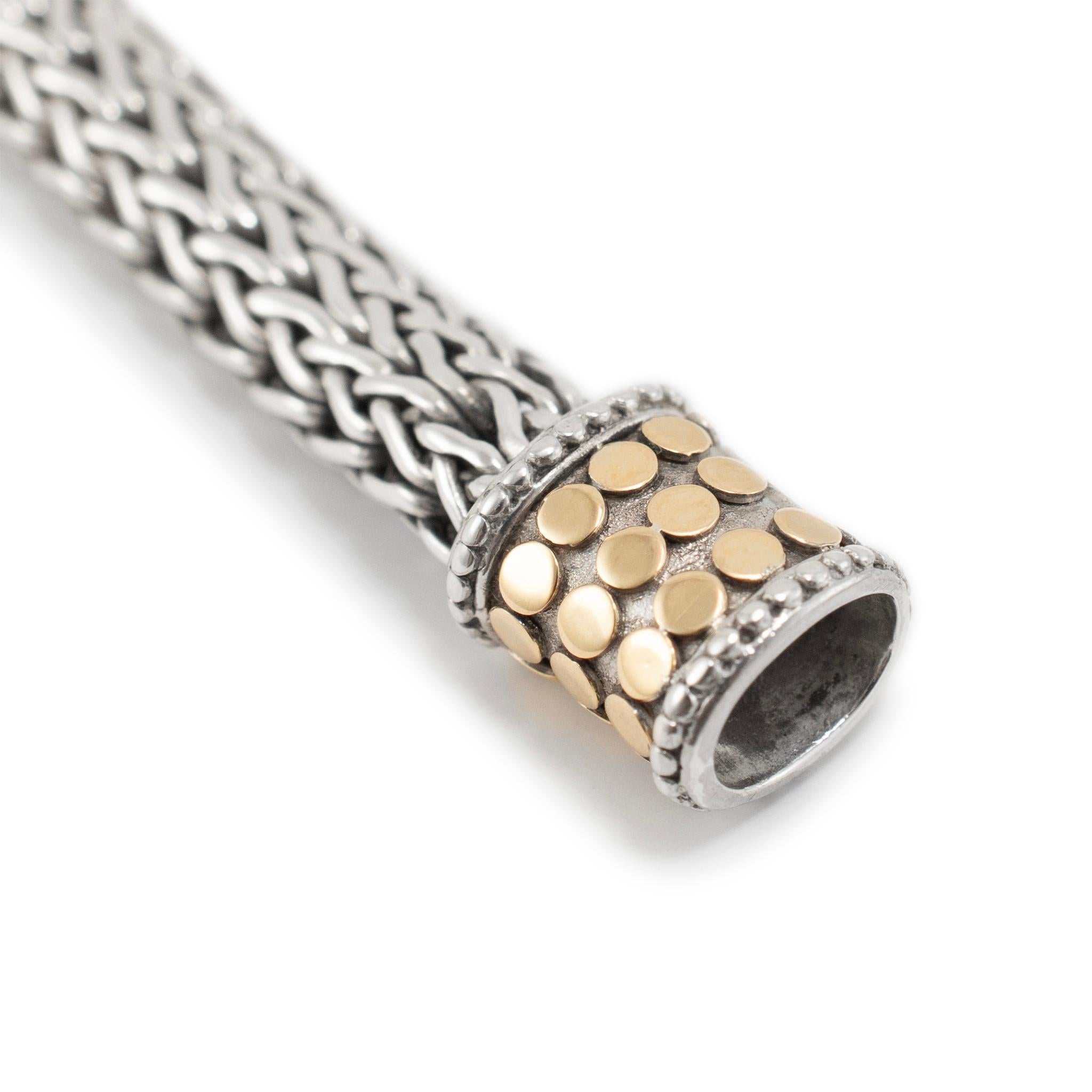 John Hardy 925 Sterling Silver & 18K Yellow Gold Medium Icon Dot Bracelet 1