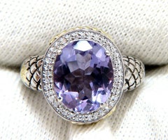 John Hardy Amethyst Diamond Ring Silver and 18 Karat*