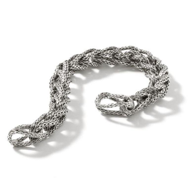 John Hardy Asli Classic Silver Chain Link Bracelet BU900770XUM In New Condition For Sale In Wilmington, DE