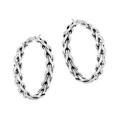 John Hardy Asli Classic Chain Link Medium Hoop Earrings EB90373