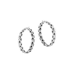 John Hardy Asli Classic Chain Link Medium Hoop Earrings EB90373
