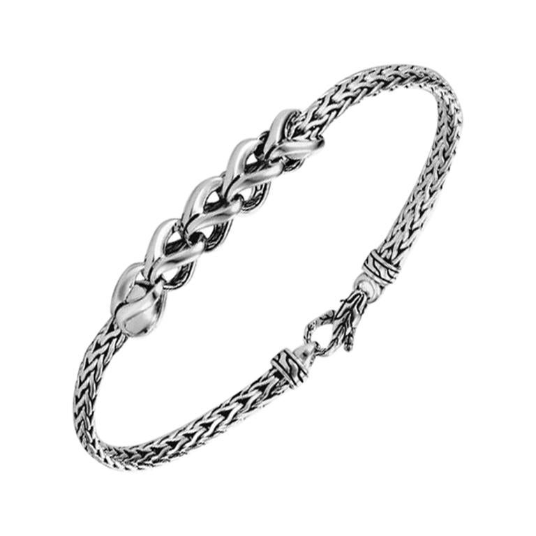 John Hardy Asli Classic Chain Link Station Bracelet BB90366XM For Sale