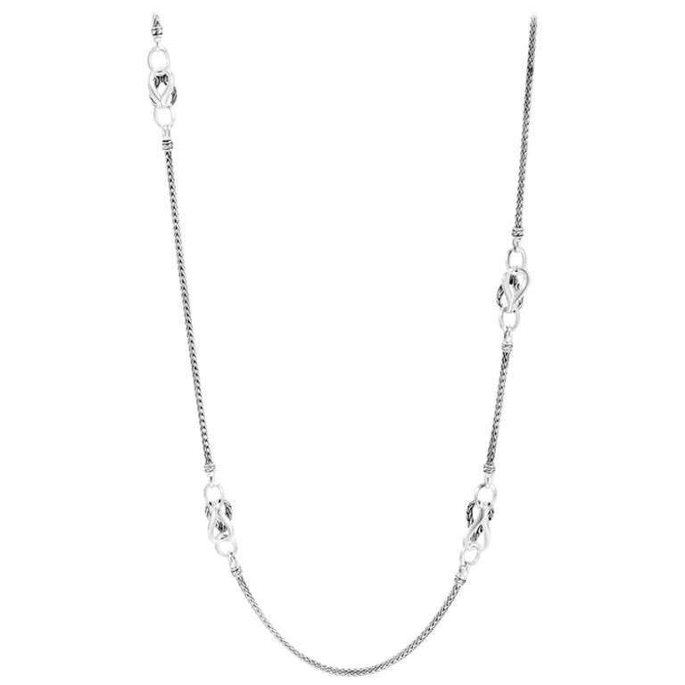 John Hardy Asli Classic Chain Link Station Necklace NB90380X36 For Sale