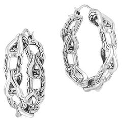 Used John Hardy Asli Classic Chain Small Hoop Link Earrings EB900172