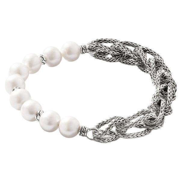 John Hardy Asli Link Chain Pearl Bracelet BU900936XUM