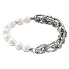 John Hardy Asli Link Chain Pearl Bracelet BU900936XUM