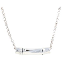 John Hardy Bamboo Bar Necklace Sterling Silver, 925 Adjustable Length