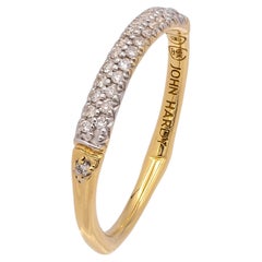 John Hardy Bamboo Collection 18K Yellow Gold Double Row Diamond Band Ring