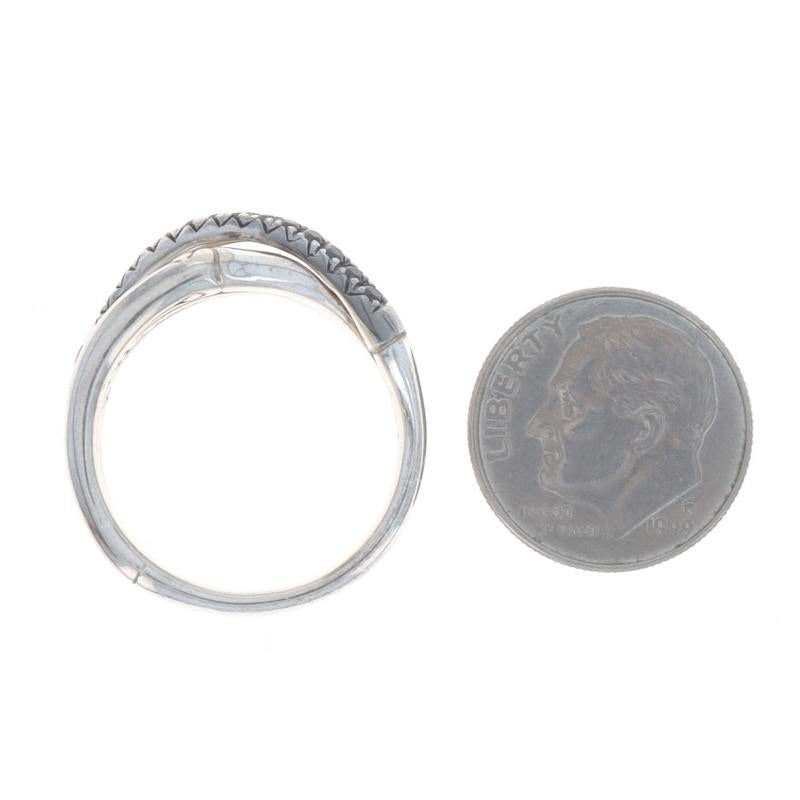 John Hardy Bambus Crossover Schwarzer Saphir Band - Sterling 925 Crossover Ring im Angebot 1