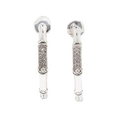 John Hardy Creolen aus Sterlingsilber mit Bambus-Diamant Pavé