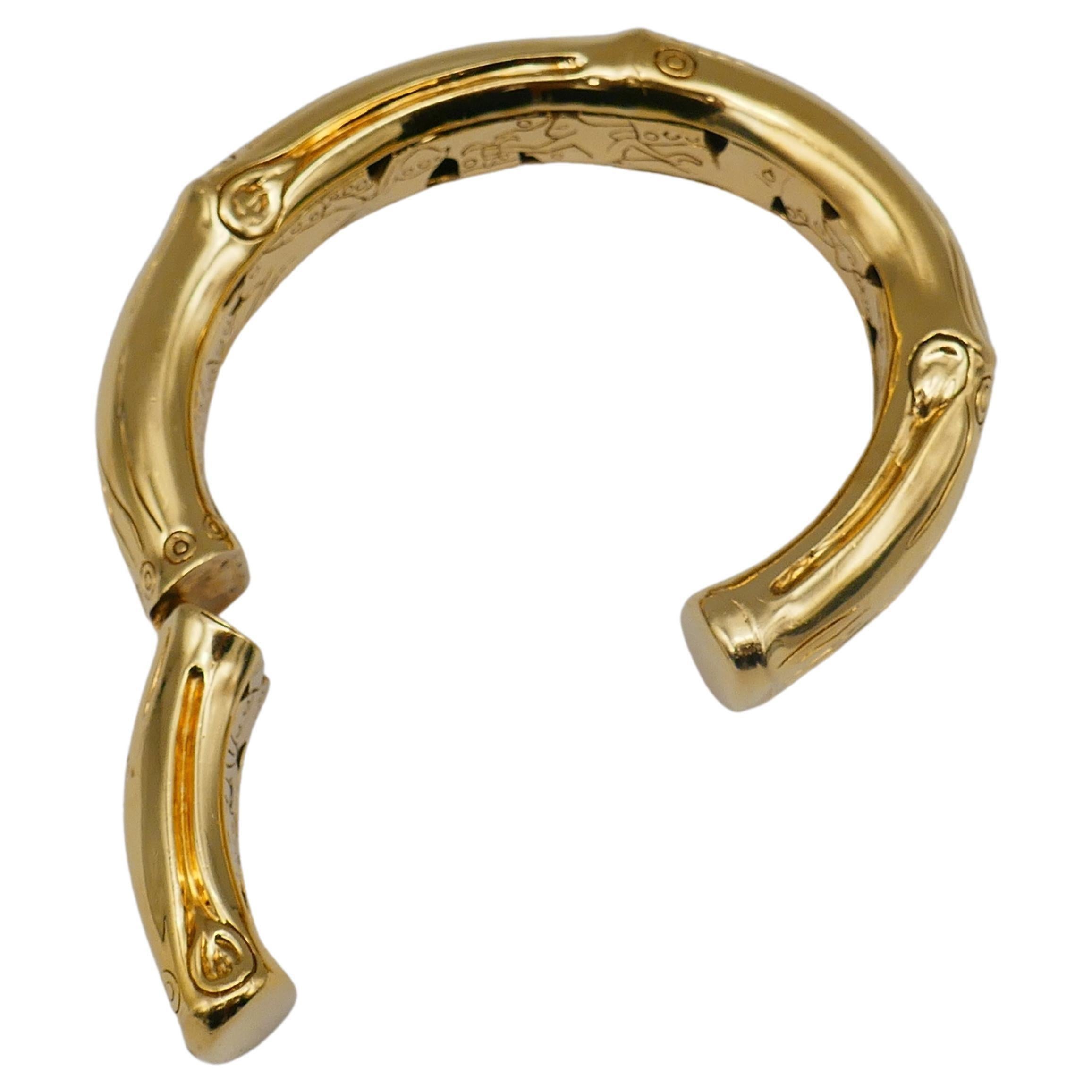 Women's or Men's John Hardy Bamboo Gold Bangle Bracelet For Sale