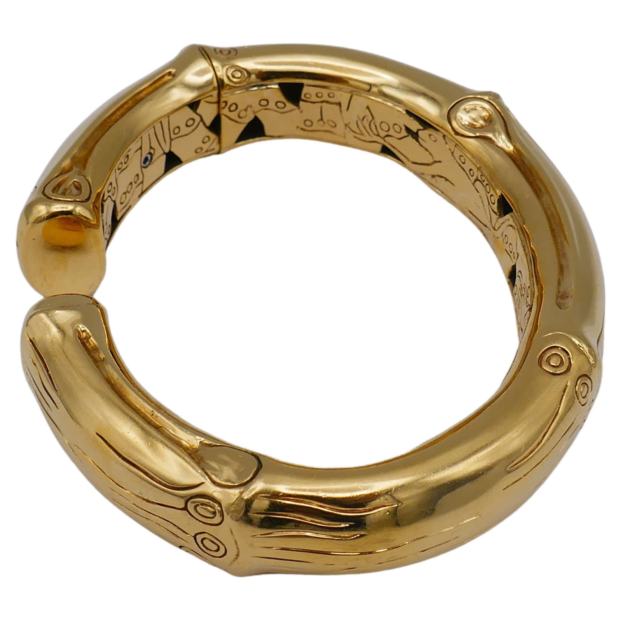 John Hardy Bamboo Gold Bangle Bracelet For Sale 1